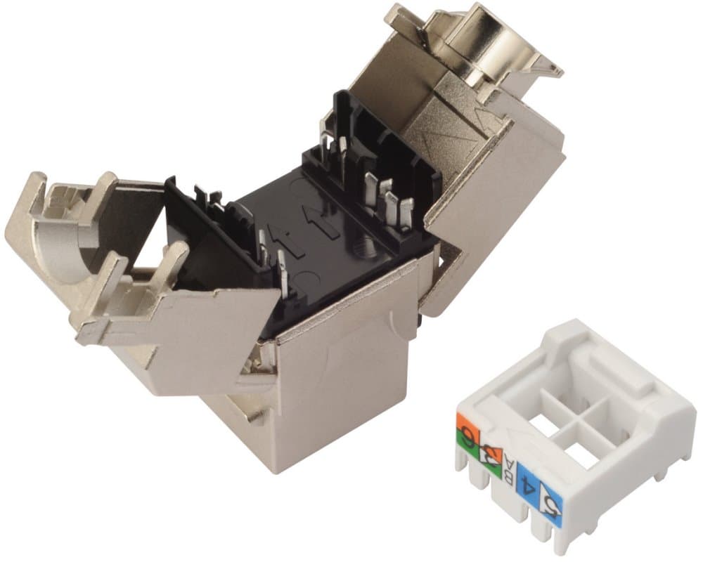 Solarix samořezný keystone CAT5E STP RJ45, černý