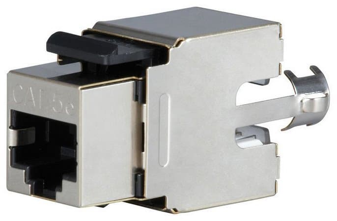 Solarix zařezávací keystone CAT5E STP RJ45, černý