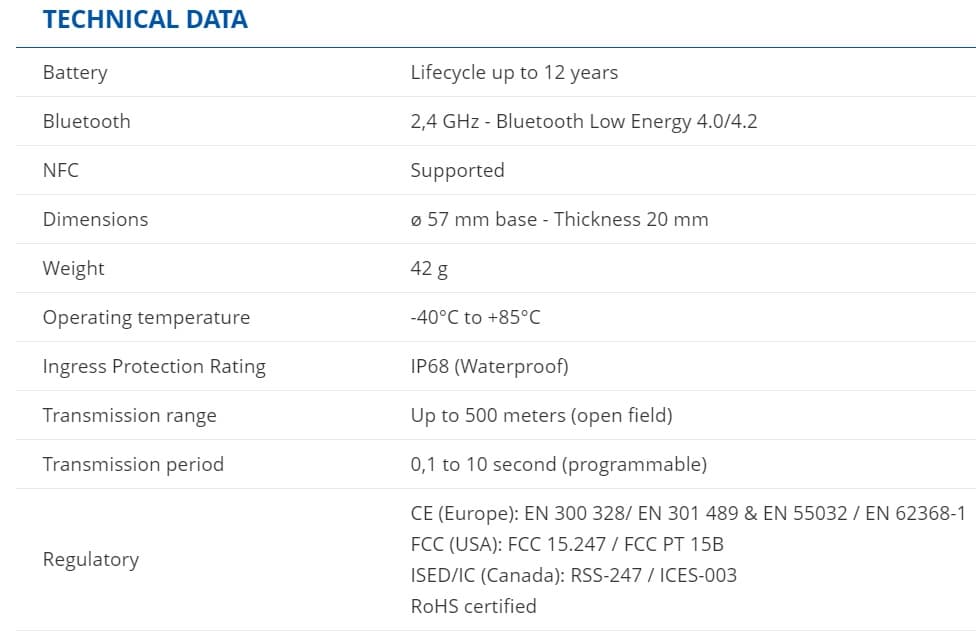 Teltonika Blue Puck Mov - Senzor Pohybu