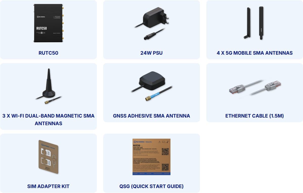 Teltonika RUTC50 Průmyslový 5G eSIM Router 