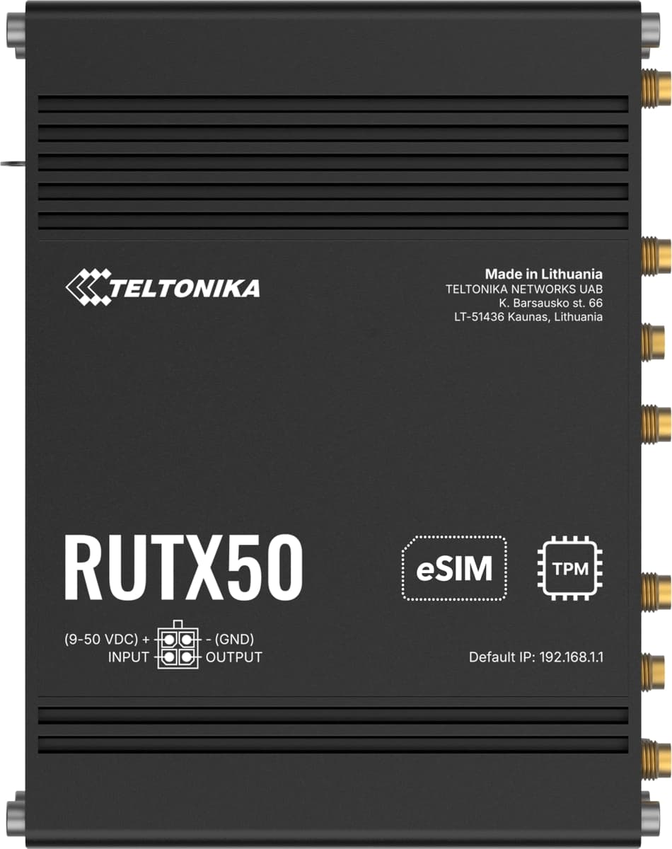 Teltonika RUTX50, Průmyslový 5G Wi-Fi 5 router eSIM