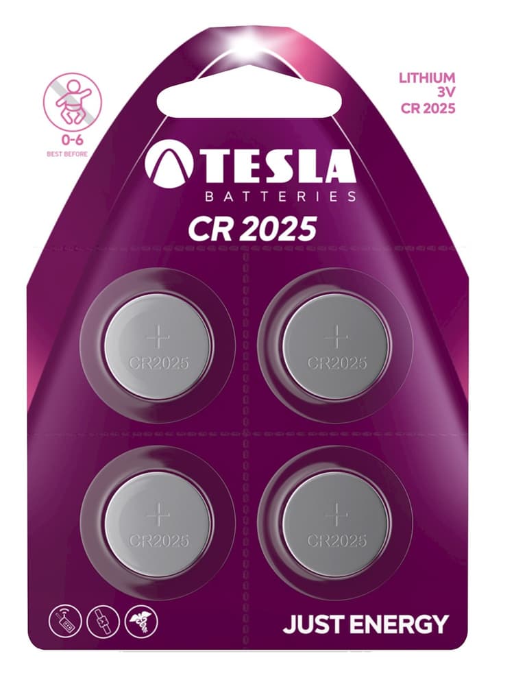 TESLA CR 2025 Lithium (CR2025, knoflíková baterie) 1ks