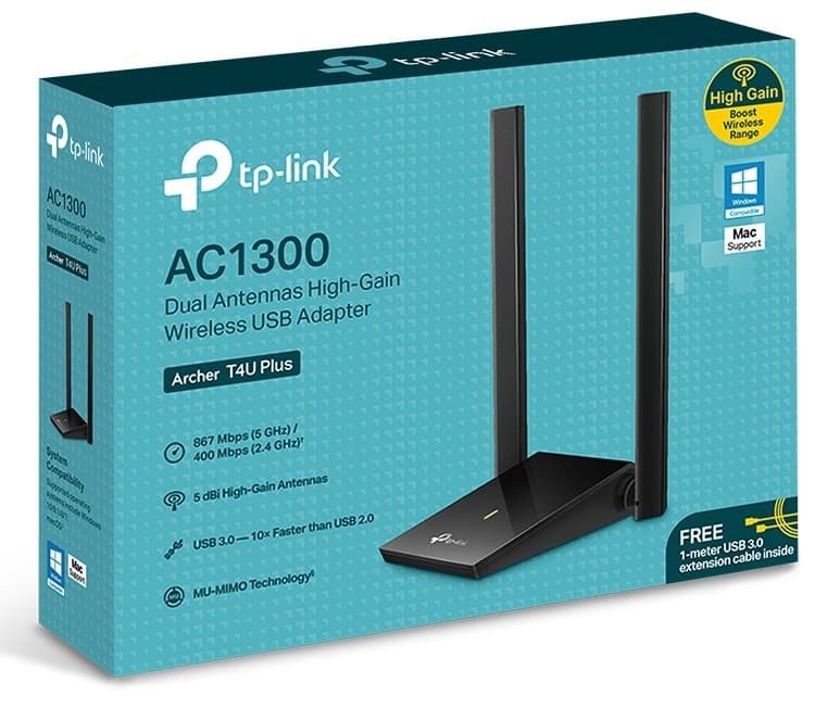 TP-Link Archer T4U Plus - WiFi USB adaptér MU-MIMO