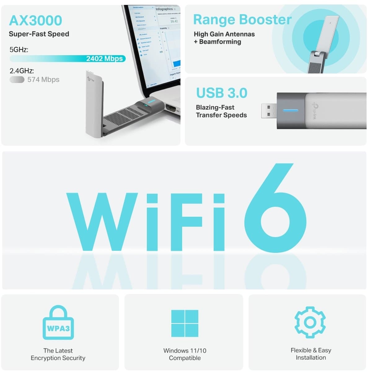 TP-Link Archer TX50UH - AX3000 Bezdrátový USB Adaptér