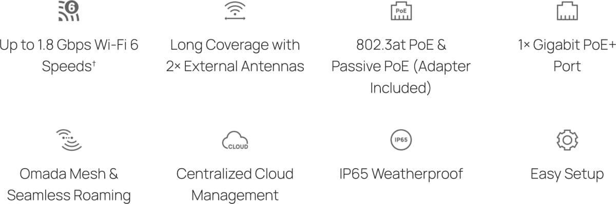 TP-Link EAP603-Outdoor, Dual-Band Wi-Fi 6 AP