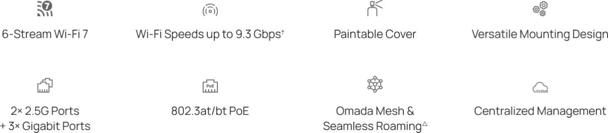 TP-Link EAP775-Wall, nástěnný Wi-Fi 7 Access Point