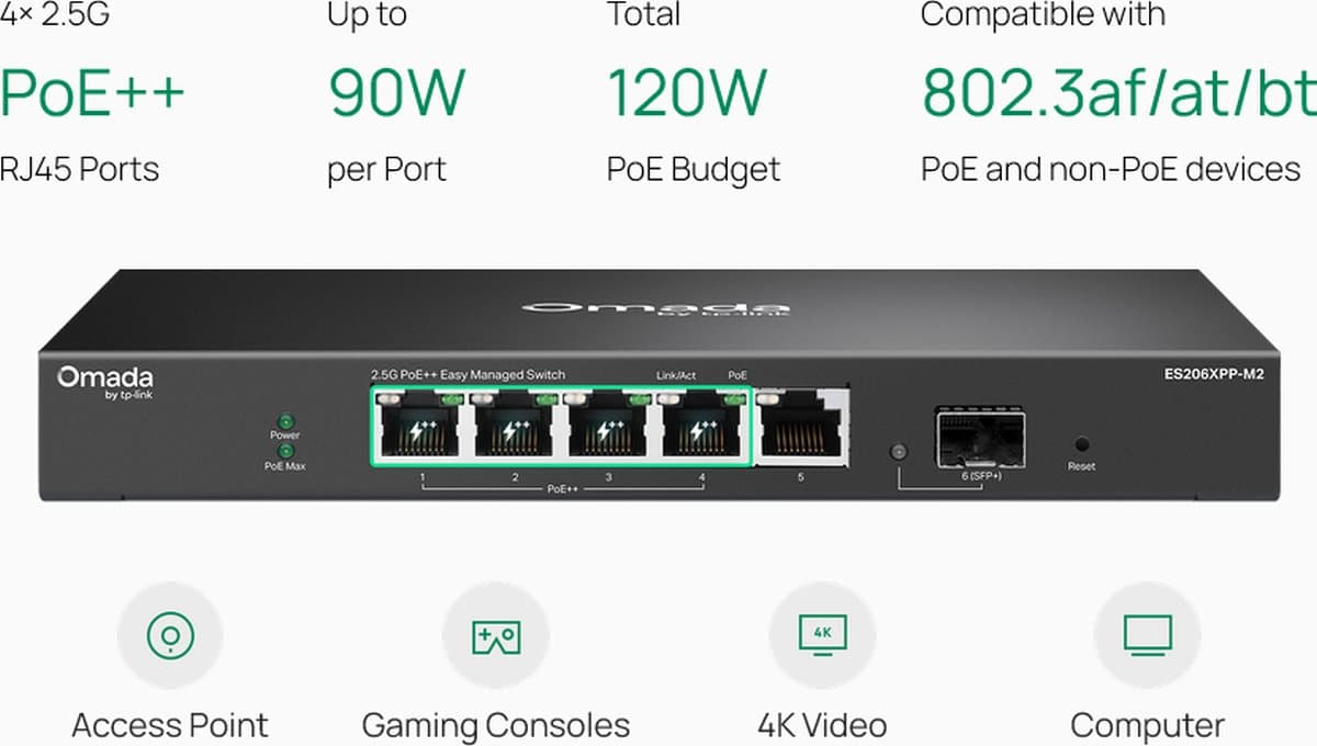 TP-Link ES206XPP-M2, Omada easy managed switch