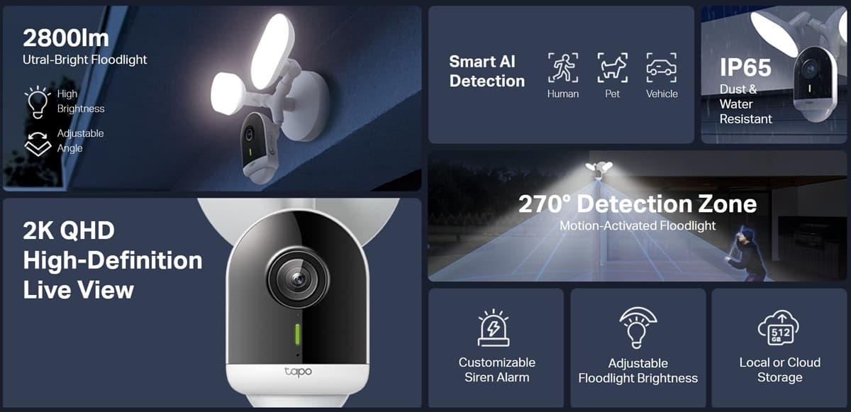 TP-Link Tapo C720 - Chytrá reflektorová kamera, 4MP