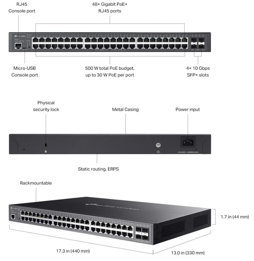 TP-Link TL-SG3452XP Omada 48 portový PoE switch