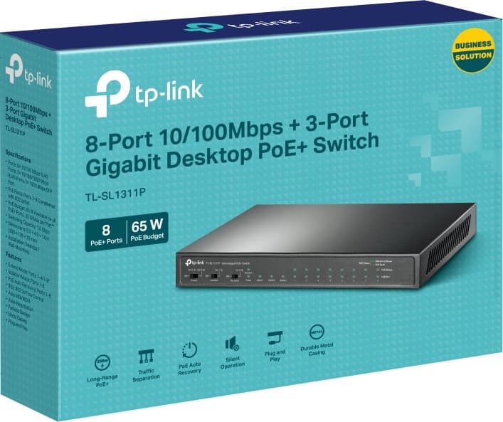 TP-Link TL-SL1311P - PoE switch, 8x PoE