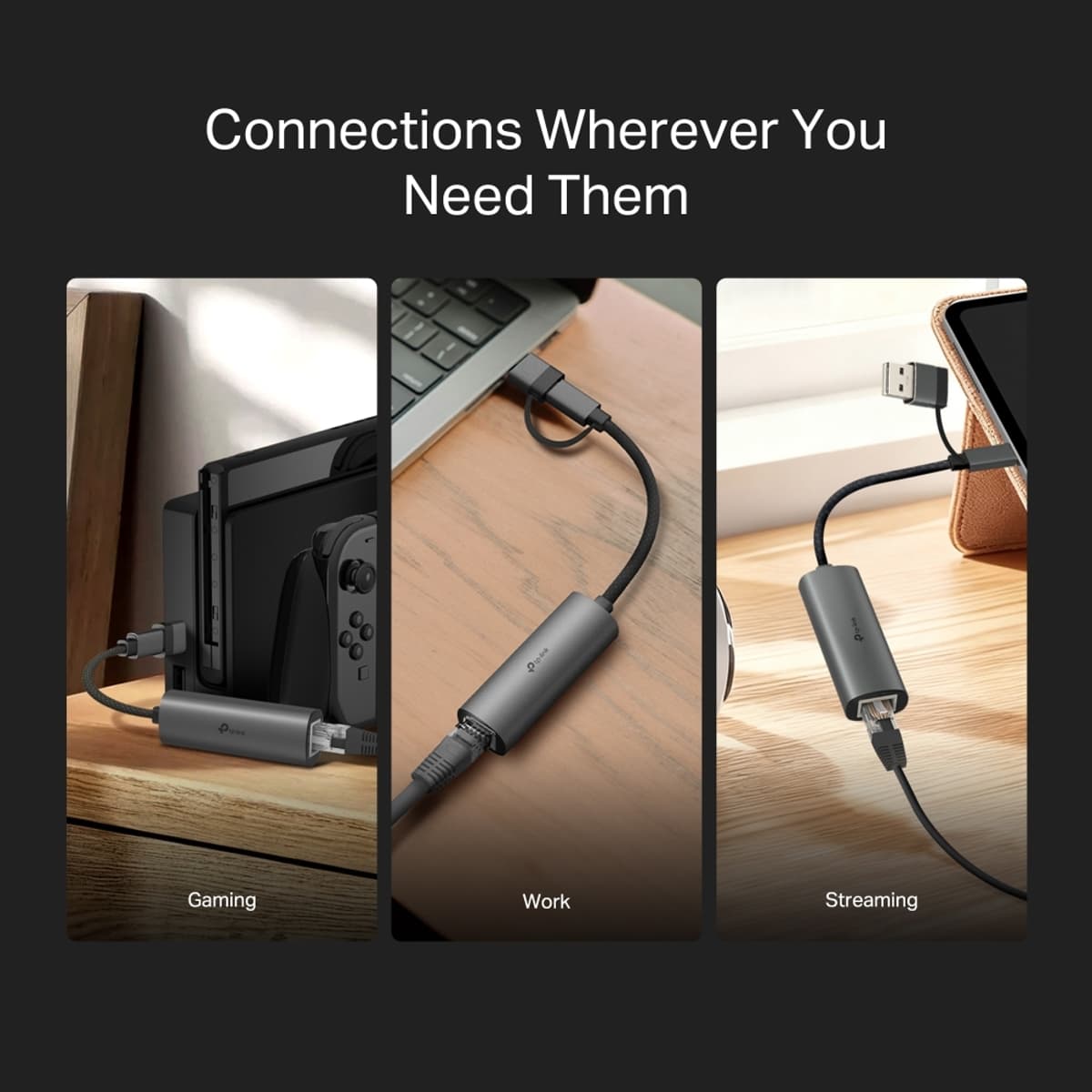 TP-Link UE310C, USB-A/C Gigabitový síťový adaptér