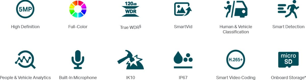 TP-Link VIGI C250(2.8mm) Dome kamera, 5MP, 2.8mm, Full-Color