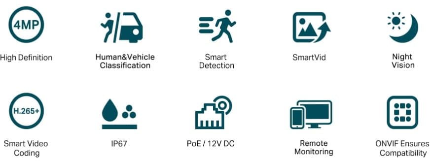TP-Link VIGI C340I(4mm) Bullet kamera, 4MP, 4mm