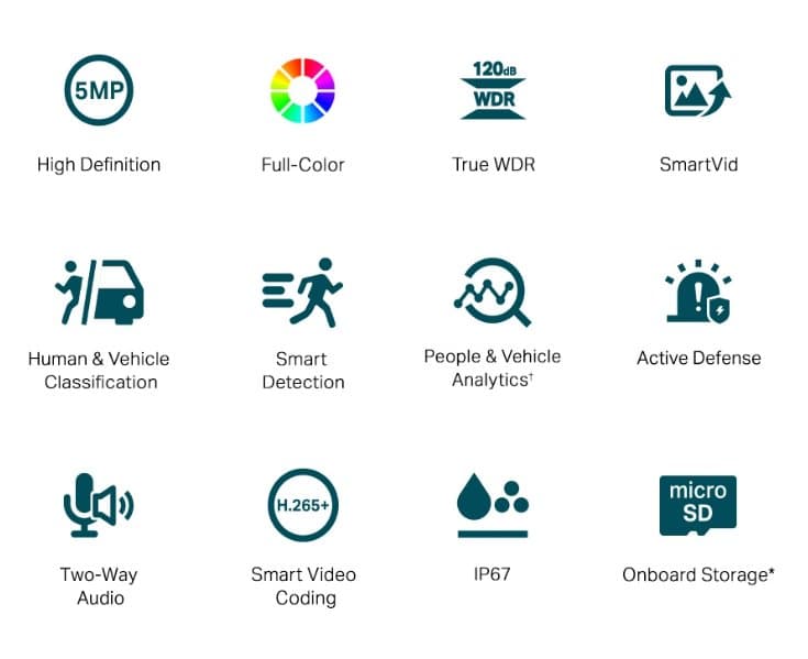 TP-Link VIGI C350(4mm) Bullet kamera, 5MP, 4mm, Full-Color