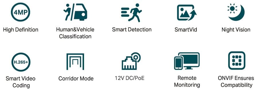 TP-Link VIGI C440I(4mm) Turret kamera, 4MP, 4mm