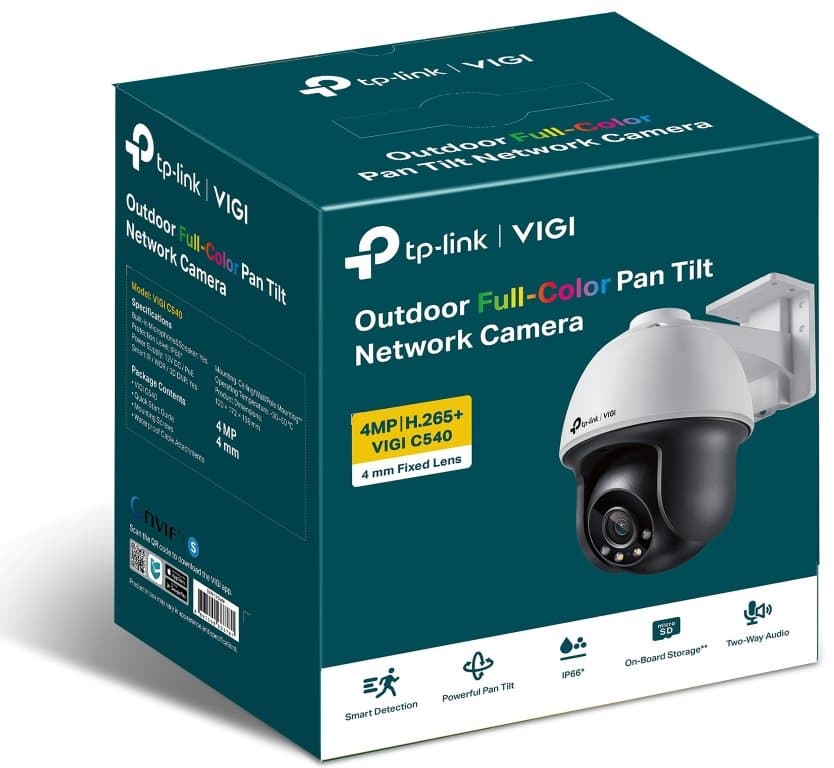 TP-Link VIGI C540(4mm) PTZ dome kamera, 4MP, 4mm, Full-Color