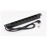 TRITON 19" rozvodný panel 8x230V, černý, 2m