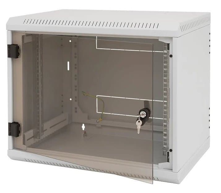 TRITON Nástěnný rack jednodílný 12U (š)600x(h)495 perf.dveře