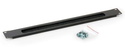 TRITON Průchozí panel 1U - kartáč RAL 9005 černá