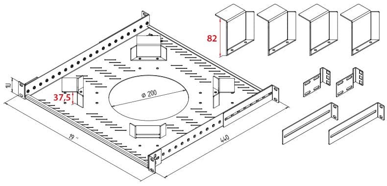 Triton RAB-VP-R01-A1 police pro kabelovou rezervu, 19"
