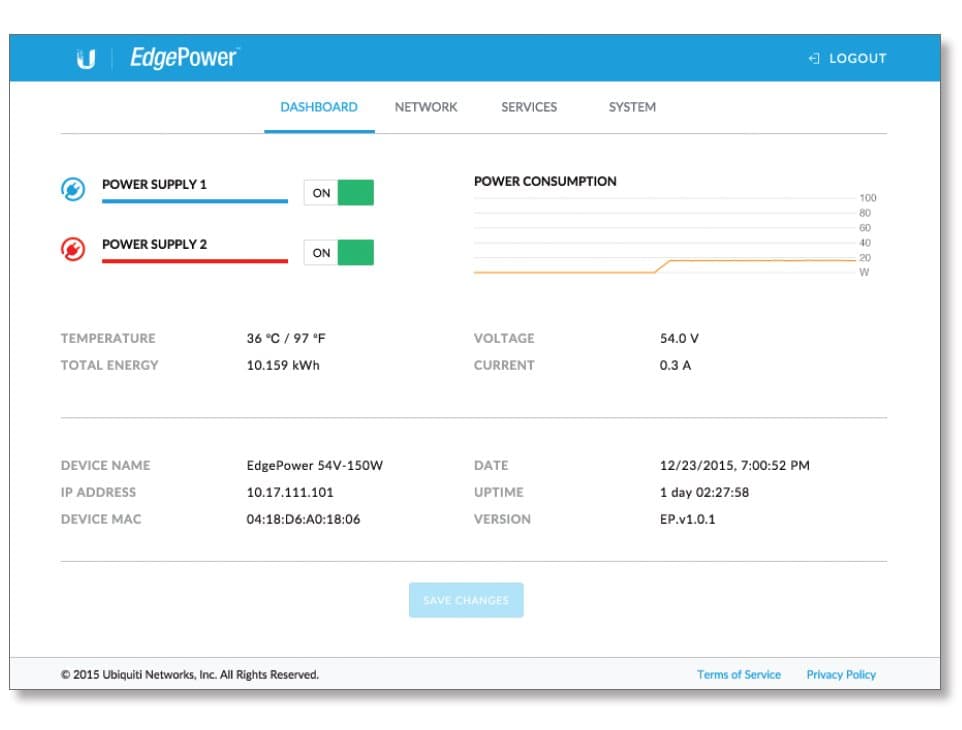 Ubiquiti EP-54V-150W, EdgePower, 54v, 150W