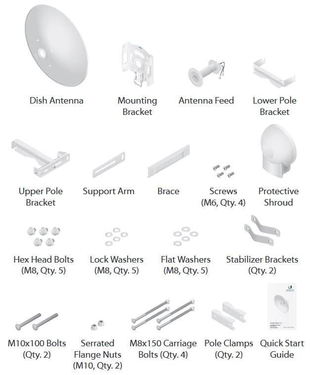 Ubiquiti RocketDish 30dBi, 5GHz, Rocket Kit, Light Weight