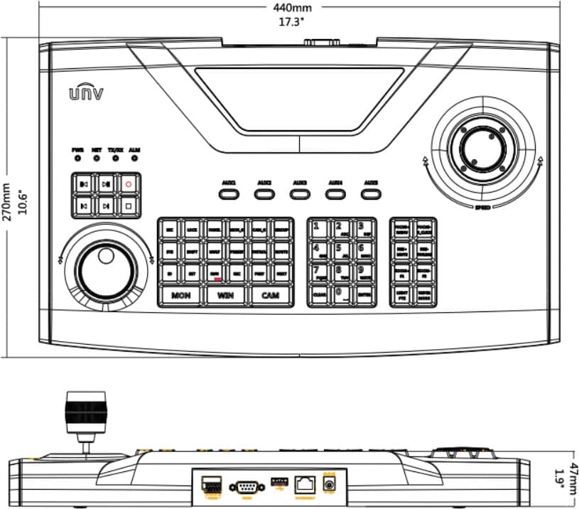 UNV KB-1100 - IP Klávesnice s joystickem pro UNV NVR
