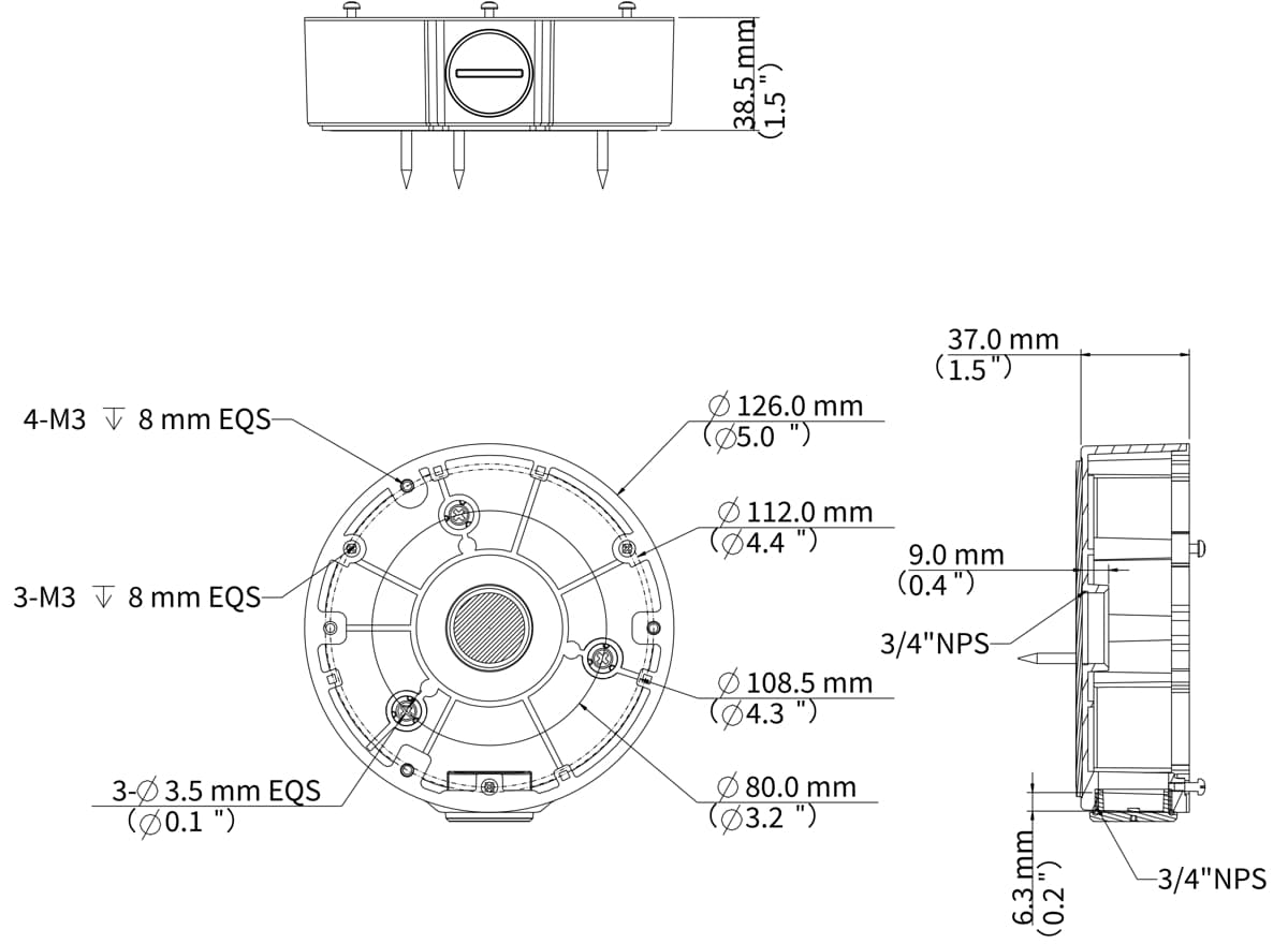 UNV TR-JB03-H-IN-V2, Montážní krabice pro turret kameru
