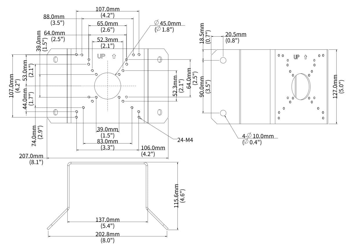 UNV TR-UC08-C-V2, Držák na roh pro bullet a dome kamery
