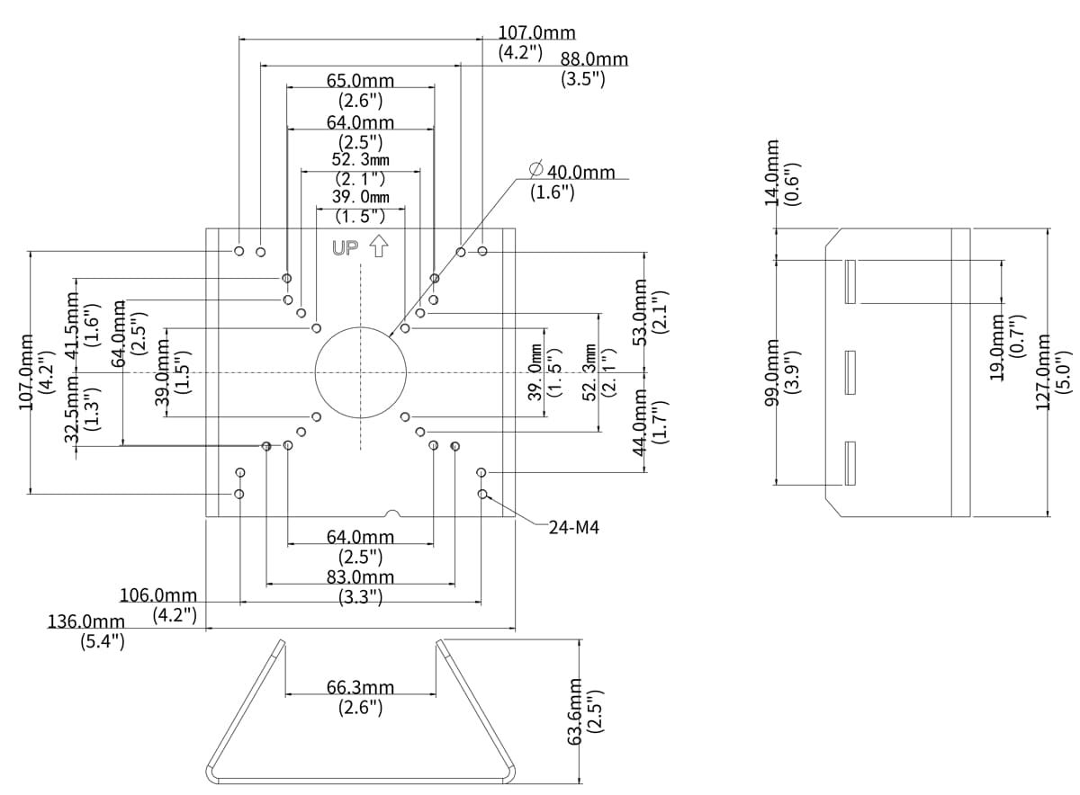 UNV TR-UP06-C-IN-V2, Držák na sloup pro bullet kamery