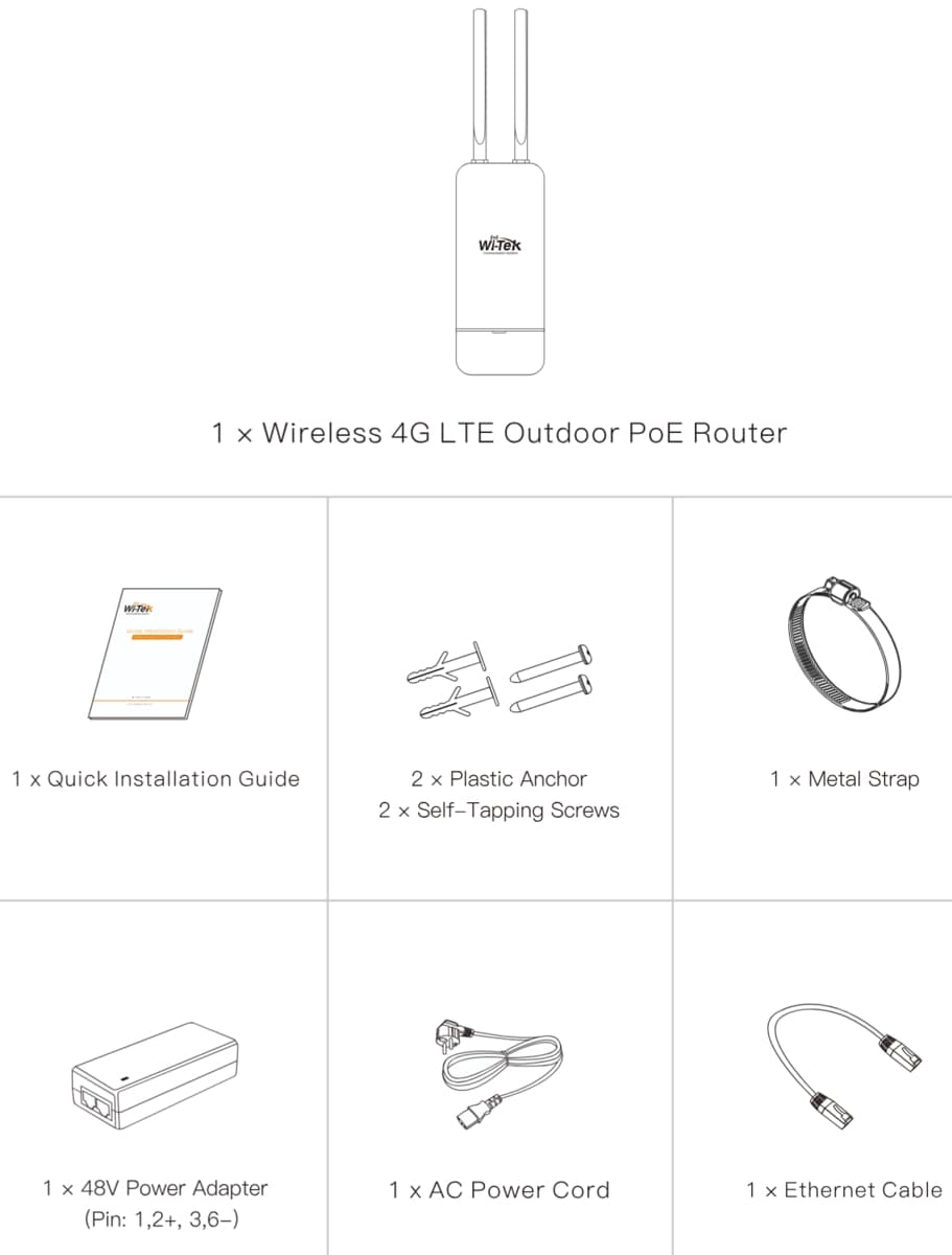 Wi-Tek WI-LTE117-O V2 Bezdrátový LTE PoE Router