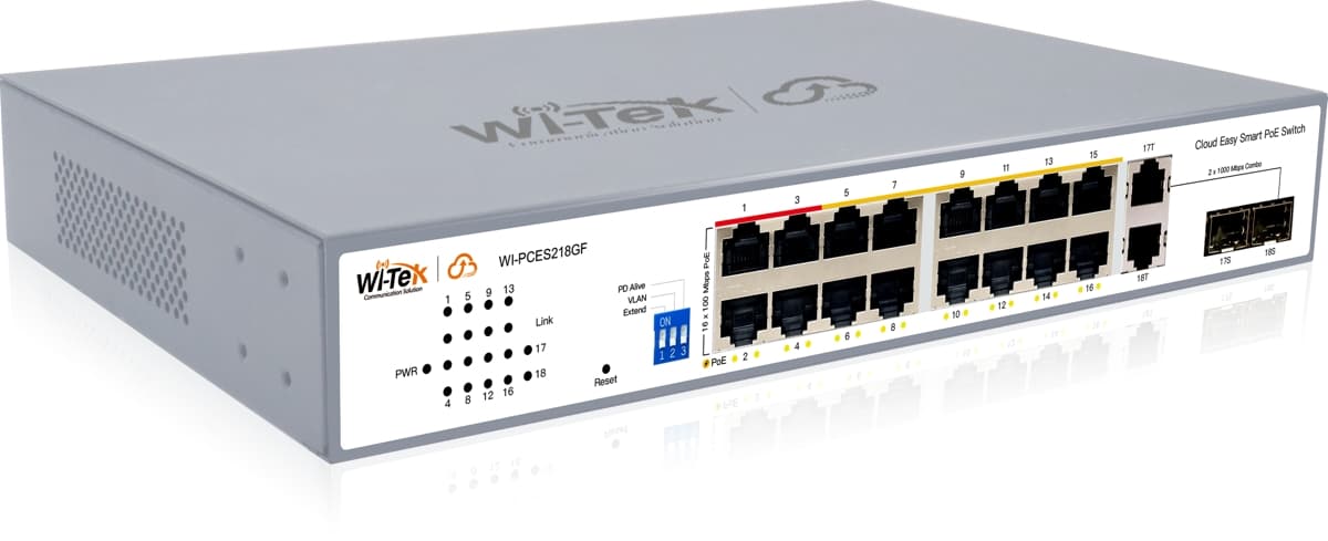 Wi-Tek WI-PCES218GF Easy Smart Cloud PoE Switch