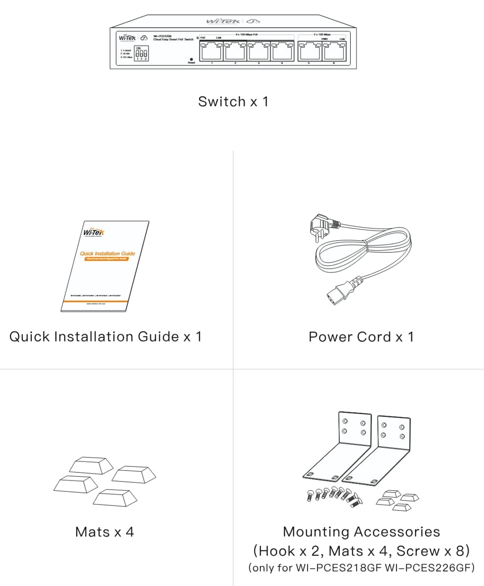 Wi-Tek WI-PCES218GF Easy Smart Cloud PoE Switch