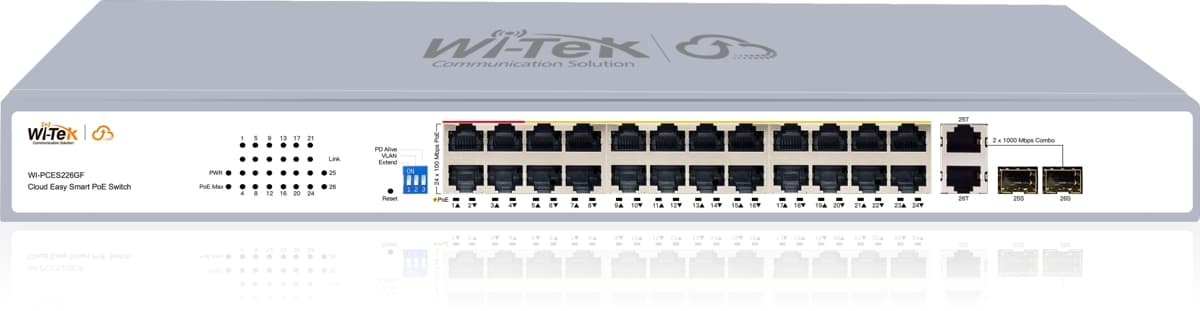 Wi-Tek WI-PCES226GF Easy Smart Cloud PoE Switch