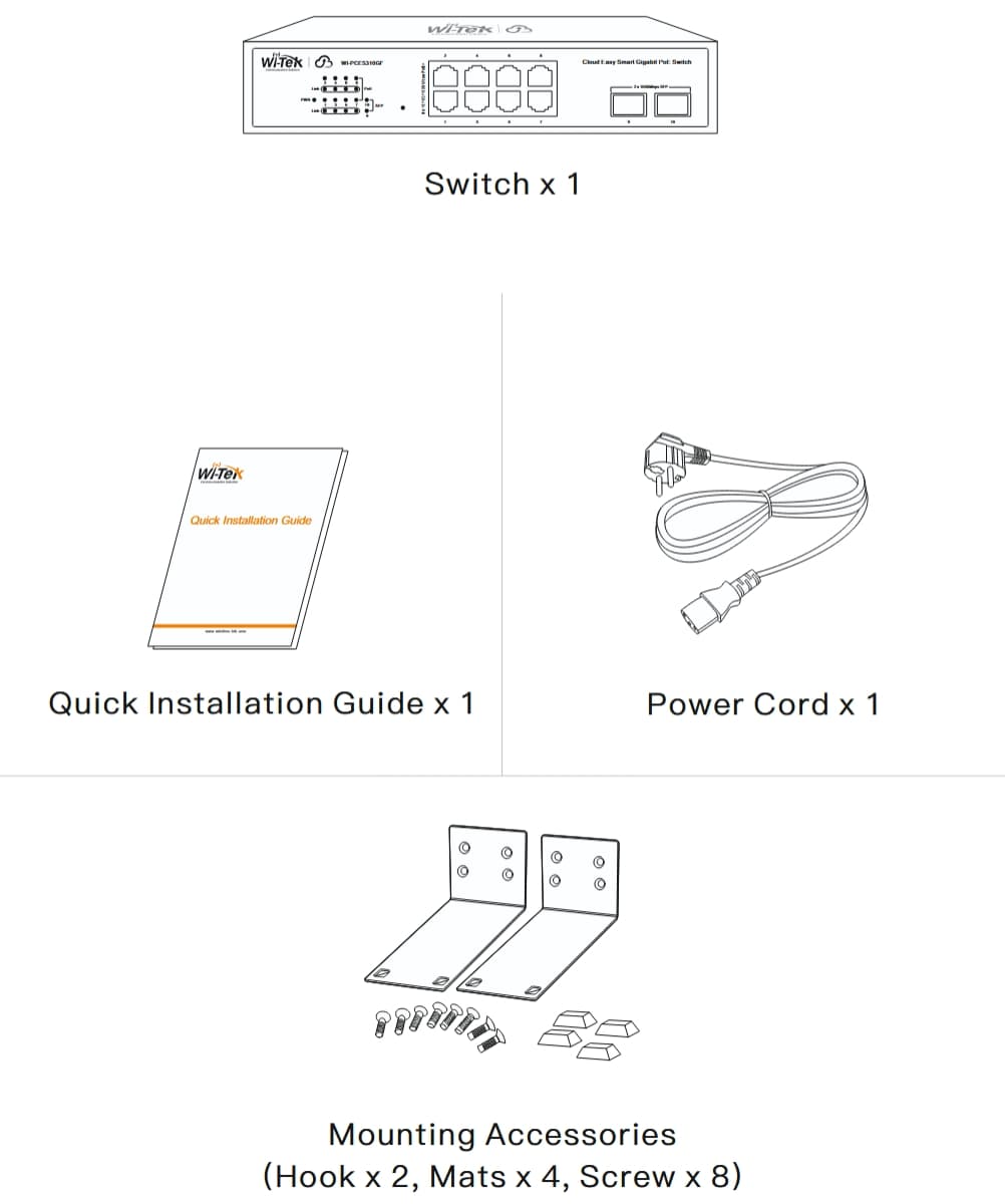 Wi-Tek WI-PCES318GF V2 Gbit Easy Smart Cloud PoE Switch
