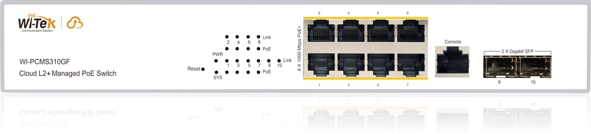 Wi-Tek WI-PCMS310GF V2 Gbit Cloud L2+ PoE Switch