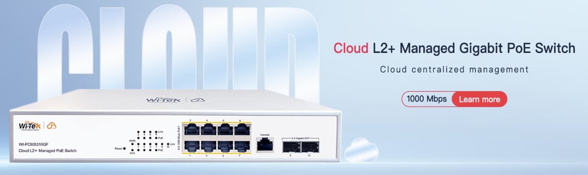 Wi-Tek WI-PCMS310GF V2 Gbit Cloud L2+ PoE Switch