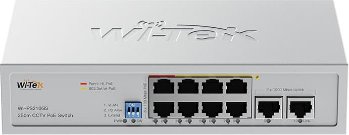 Wi-Tek WI-PS210GS (V2) PoE switch, 8x PoE