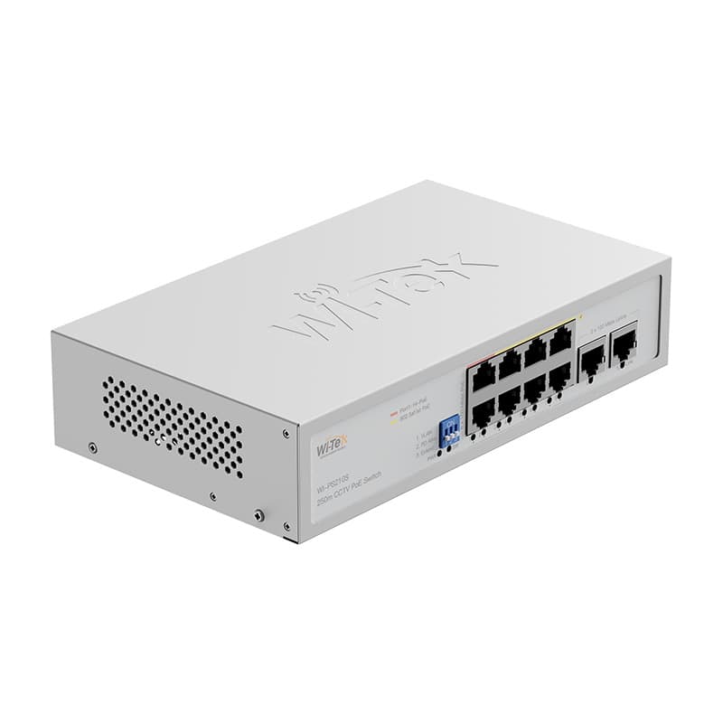 Wi-Tek WI-PS210S (V2) PoE switch, 8x PoE