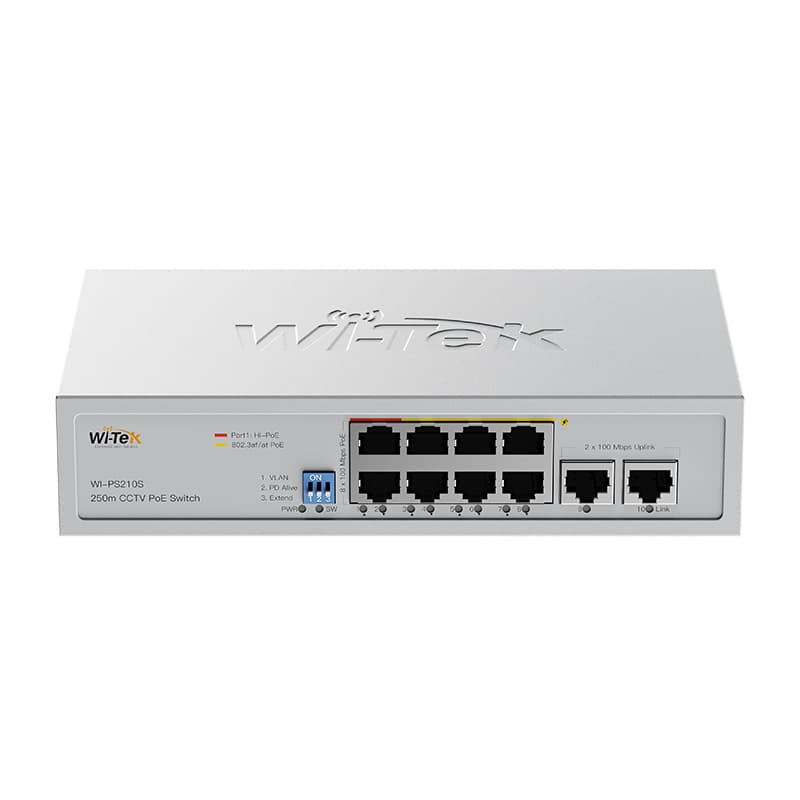 Wi-Tek WI-PS210S (V2) PoE switch, 8x PoE