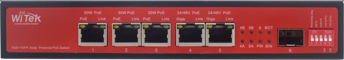Wi-Tek WI-PS306GF-UPS-15A V2 Solární Gbit PoE Switch