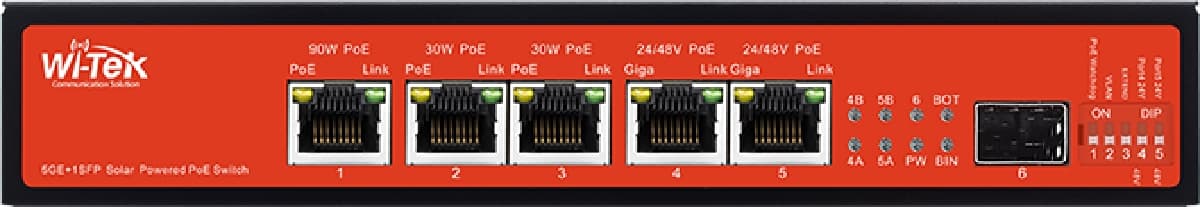 Wi-Tek WI-PS306GF-UPS V4 Solární Gbit PoE Switch