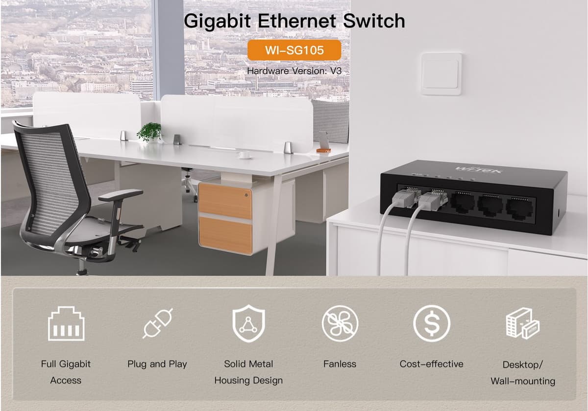 Wi-Tek WI-SG105 (V3) Gigabitový switch