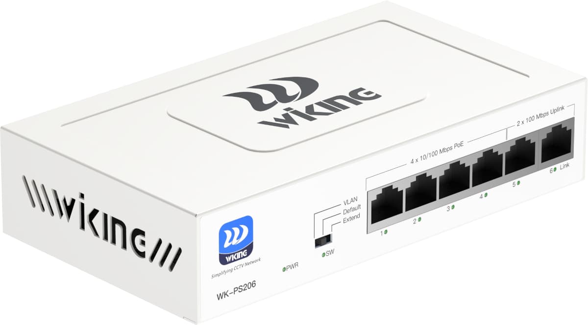 Wiking WK-PS206 PoE switch, 6x LAN/4x PoE, 45W