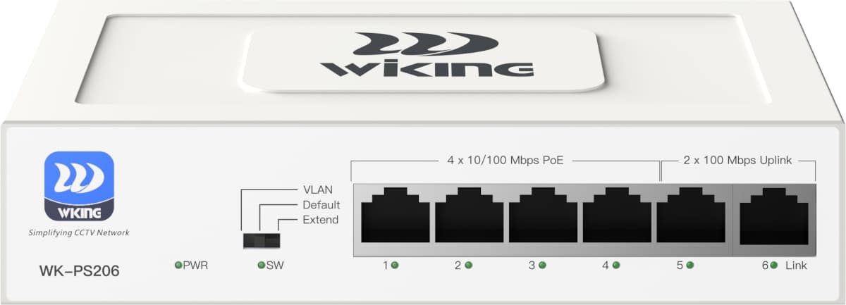 Wiking WK-PS206 PoE switch, 6x LAN/4x PoE, 45W