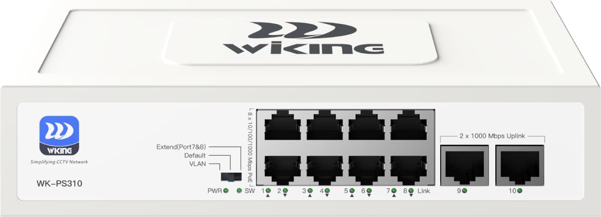 Wiking WK-PS310 PoE switch, 10x LAN/8x PoE, 1Gb, 76W