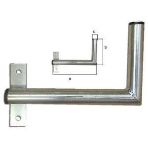 Antenní držák na zeď k oknu "L" délka 25cm, výška 12cm, d=28mm s pásem levý