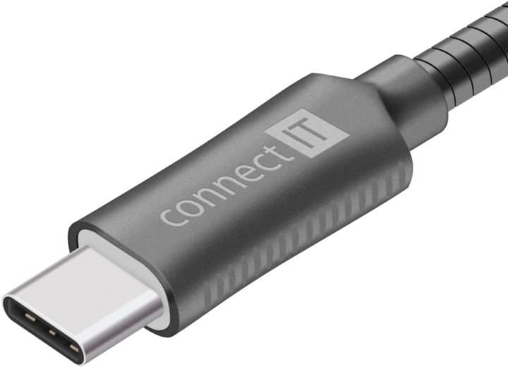 CONNECT IT Wirez Steel Knight USB-C (Type C) - USB-A, metallic anthracite, 1 m