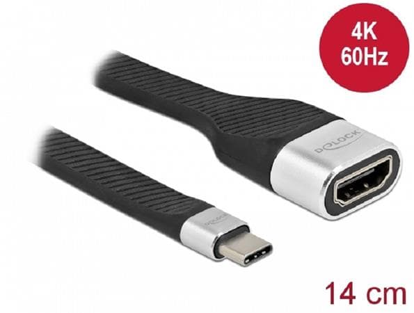 Delock FPC plochý stuhový kabel, USB Type-C™ na HDMI (DP Alt Mode) 4K 60 Hz, 14 cm