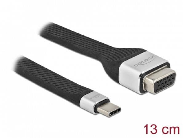 Delock FPC plochý stuhový kabel, USB Type-C™ na VGA (DP Alt Mode), 13 cm